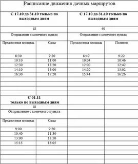 Карта дачных маршрутов