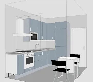 Самостоятельный проект кухни 3д