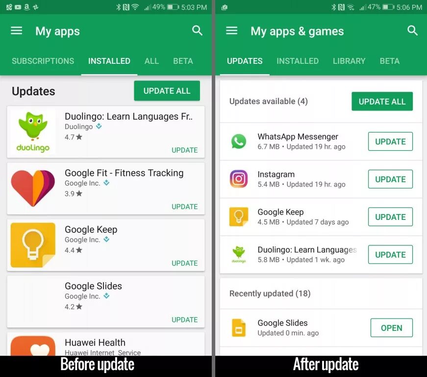 Updating apps