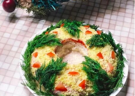Красивый оливье на новый год