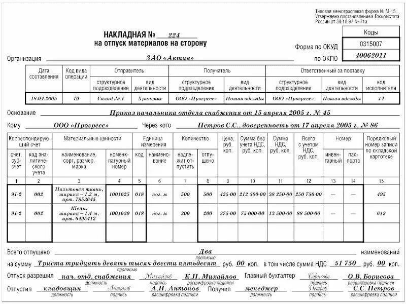 Накладная по форме м-15. Товарная накладная форма м-15. Форма м15 накладная на отпуск материалов. М-15 требование-накладная.