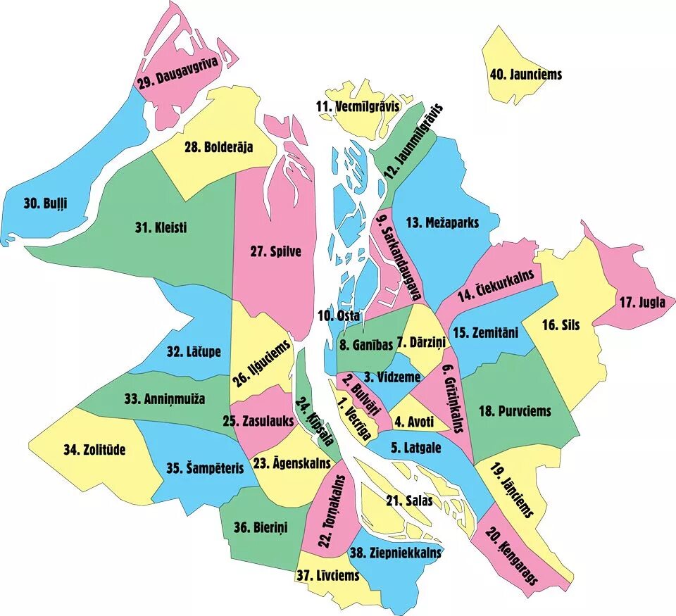 Какой район рядом. Районы Риги на карте. Рига районы города. Микрорайоны Риги. Административное деление Риги.