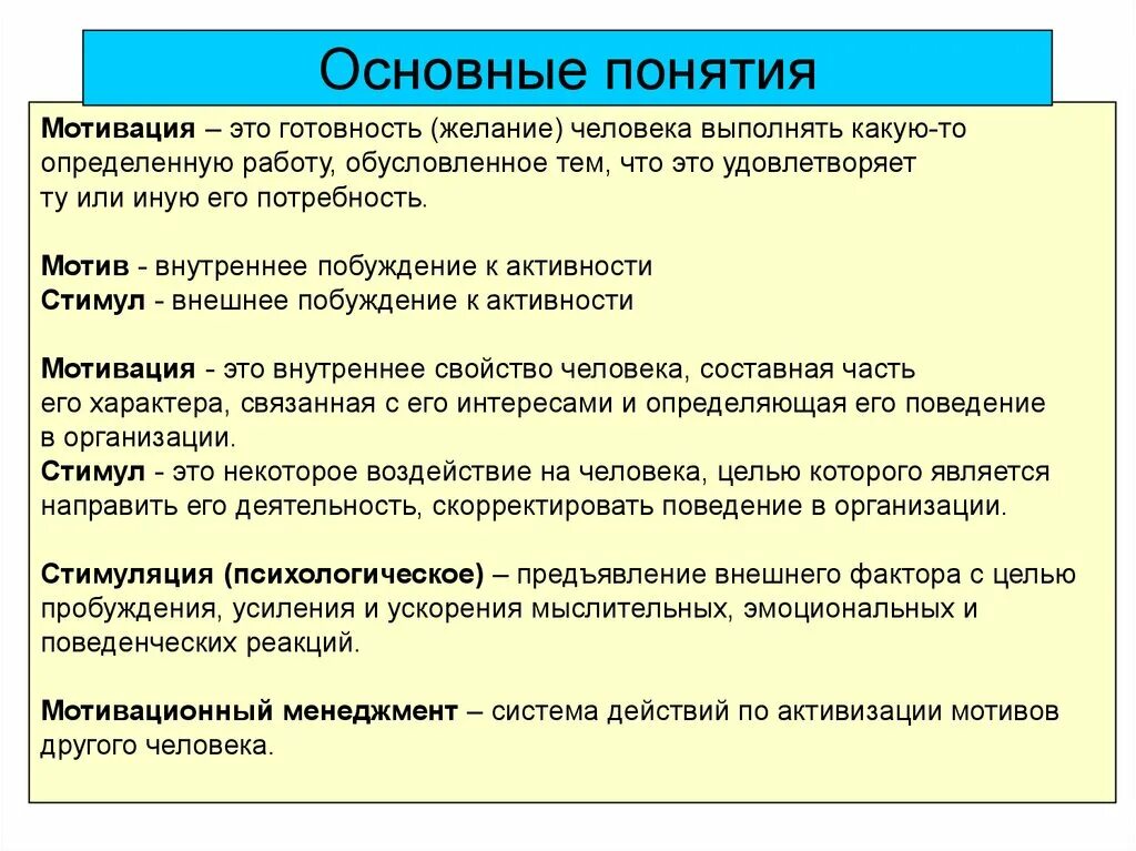 Психологическое побуждение. Понятие мотивации. Мотивация определение. Основные понятия мотивации. Понятие мотивации персонала.