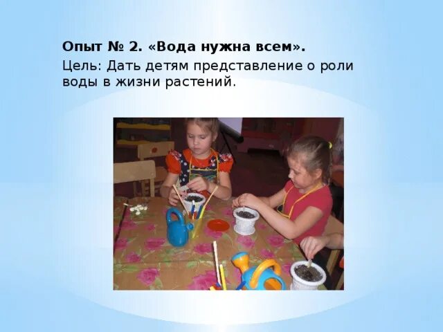 Эксперимент опыт цель старшая группа. Опыт вода нужна всем. опыты с водой в старшей группе. схема опыта вода нужна всем.