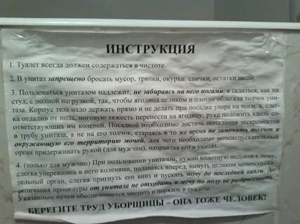 Инструкция пользования туалетом