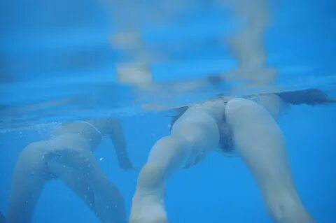 Iveta and Yana naked swim. 