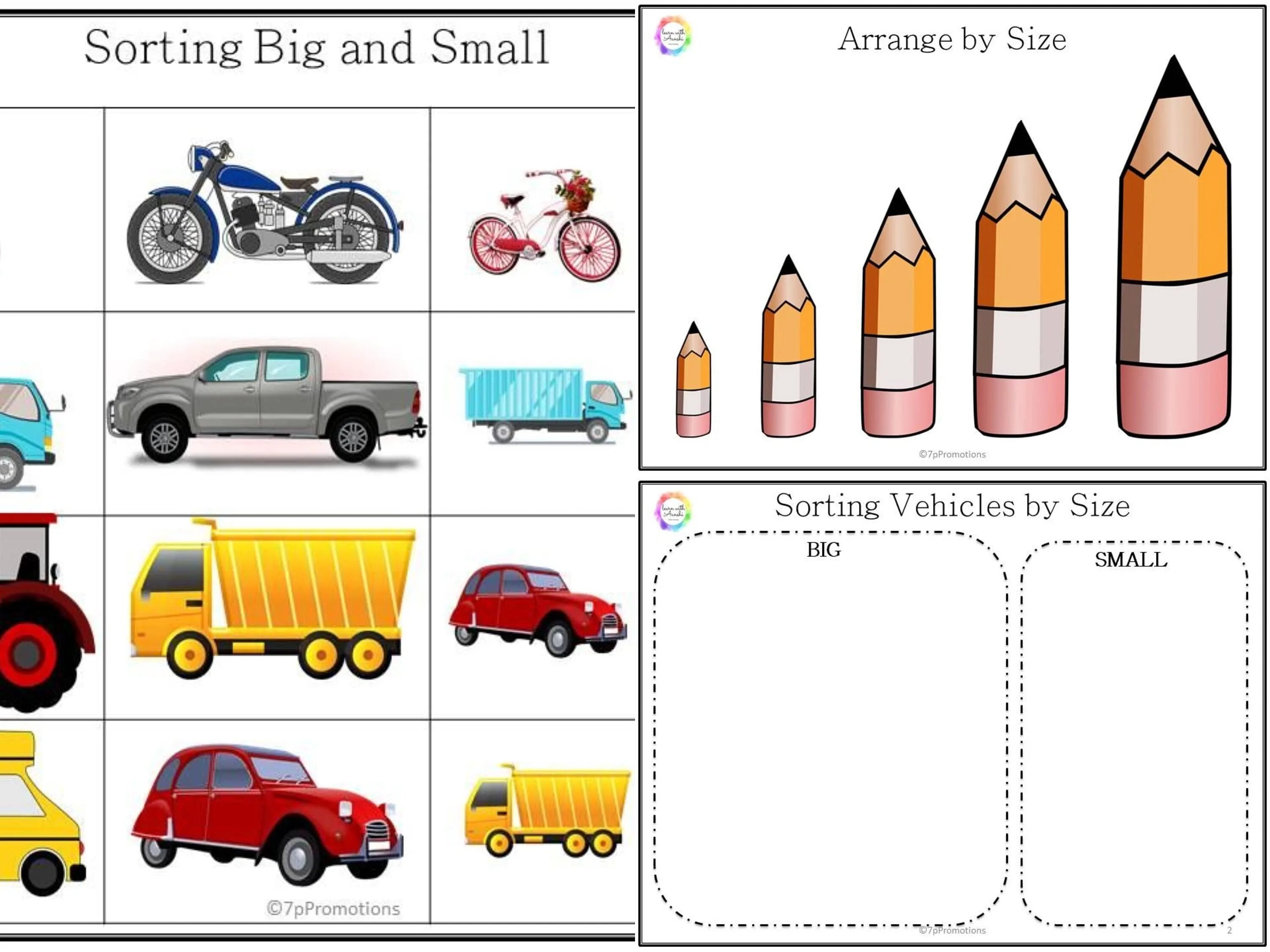 Big and small car Worksheets. Sorting Worksheets Kindergarten. Size big small. Sorting by Size game. Big activities