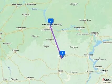 Саранск ульяновск расстояние в км на машине