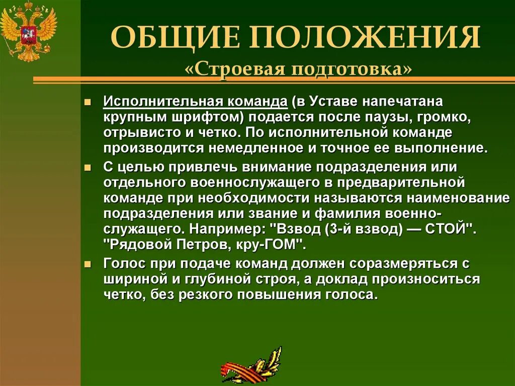 Положение в строю