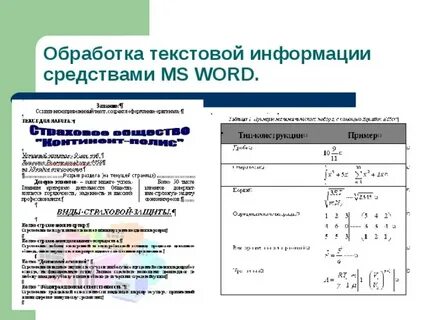 Технологии текстового редактора