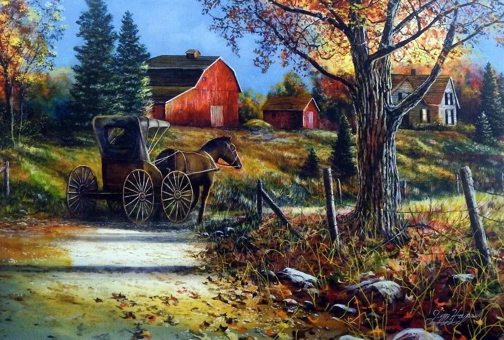 Country scenes. Художник Джим Гензель. Живопись деревенский двор Джим Гензель. Художник Джим Хансел. Джим Митчелл художник домики.