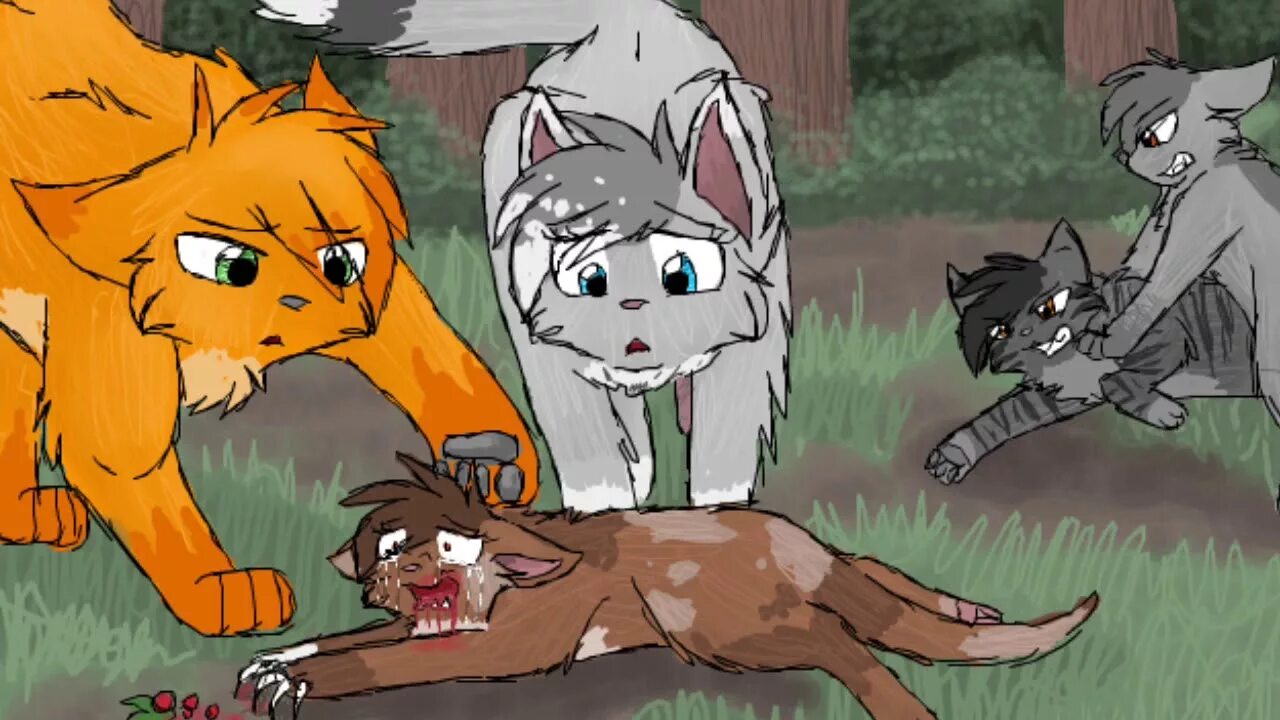 Коты воители частокол. Honeyfern коты воители. Коты воители ягодник. Пепелюшка коты воители смерть. Коты воители медобока смерть.