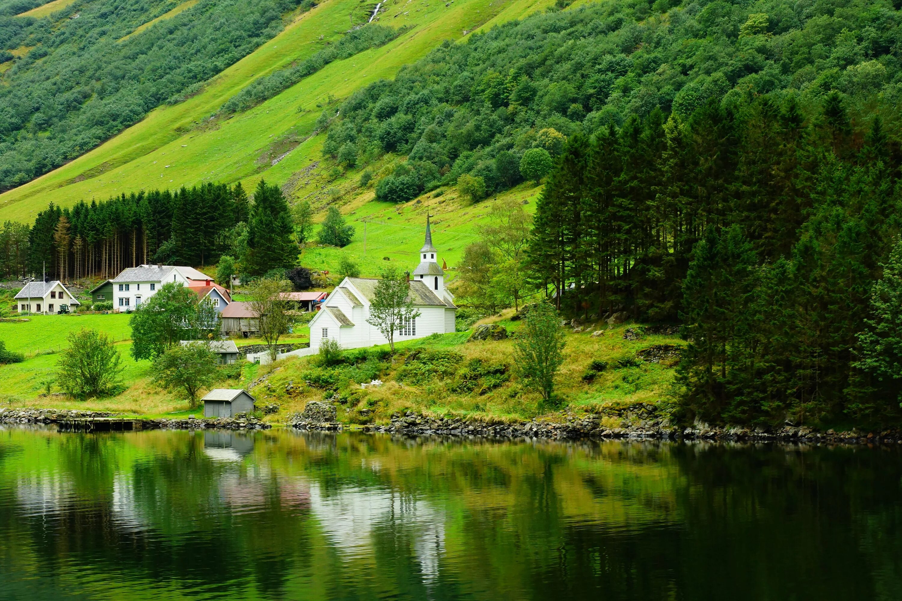 Лодален Норвегия. Норвегия луг. Европейская природа. Пейзажи Европы природа