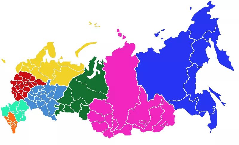 Карта России федеральные округа вектор. Контуры регионов России. Карта федеральных округов РФ ветор. Векторная карта России с регионами. Новые округа россии 2024