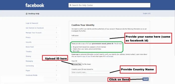 Facebook confirm your Identity. Confirm account. Please confirm your Identity. Upload ID Facebook.