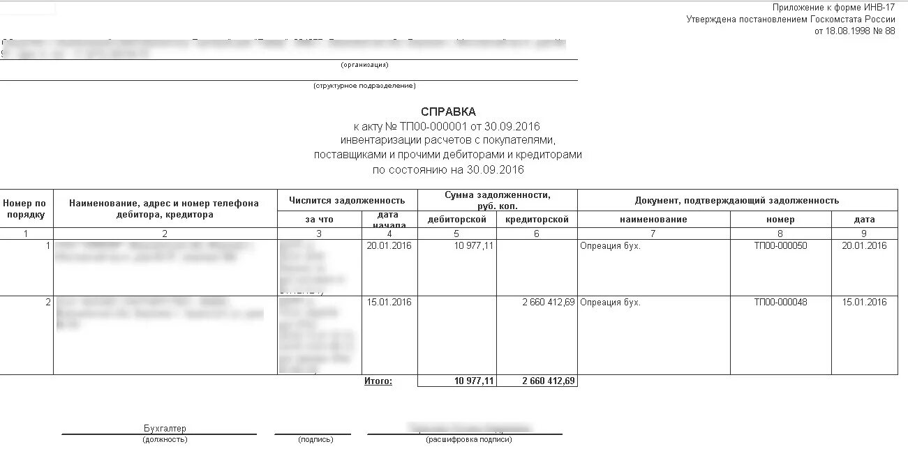 Акт инвентаризации форма инв 17. Акт инвентаризации инв-17 в 1с 8.3.