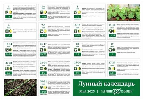Посадочный календарь на май 2023