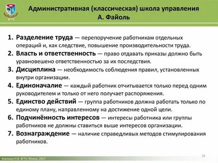 Школа административного управления характеристика