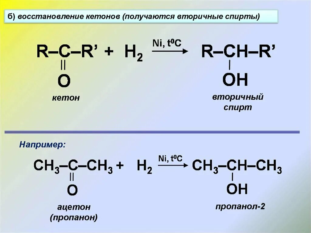 Альдегид и водород реакция