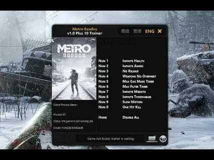 Метро исход 1.0 трейнер