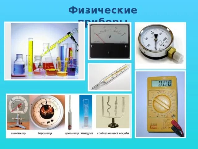 Запишите 5 примеров физических приборов Прибор физической величины скорость