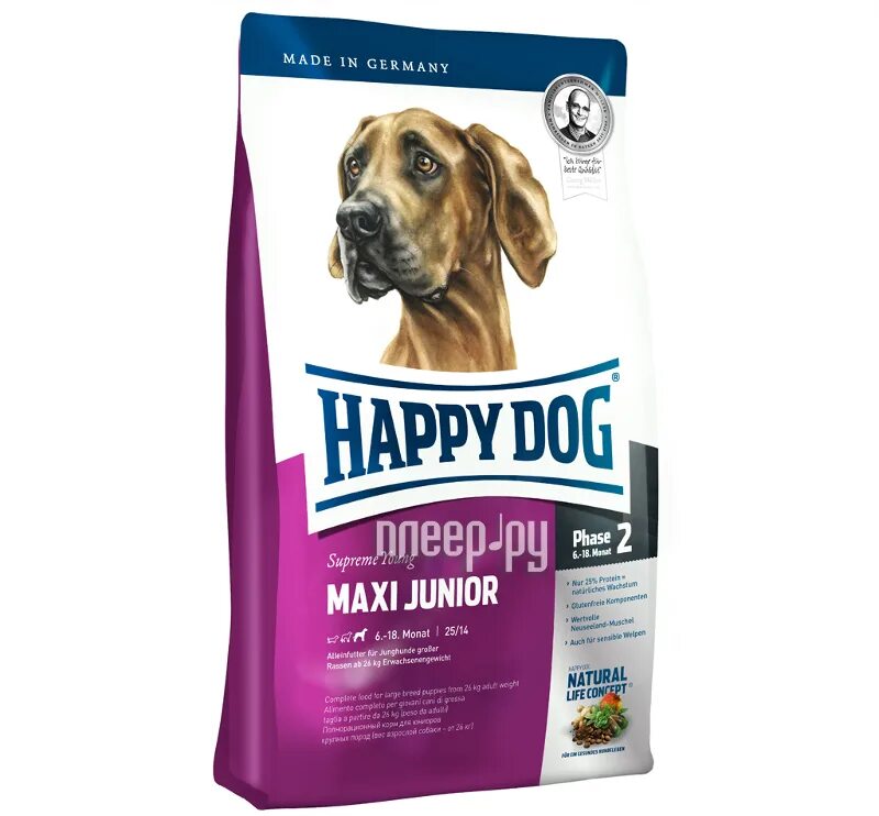 Maxi junior. Хэппи дог Суприм. Junior Maxi корм для собак. Happy Dog. Happy Dog для юниоров средних пород.