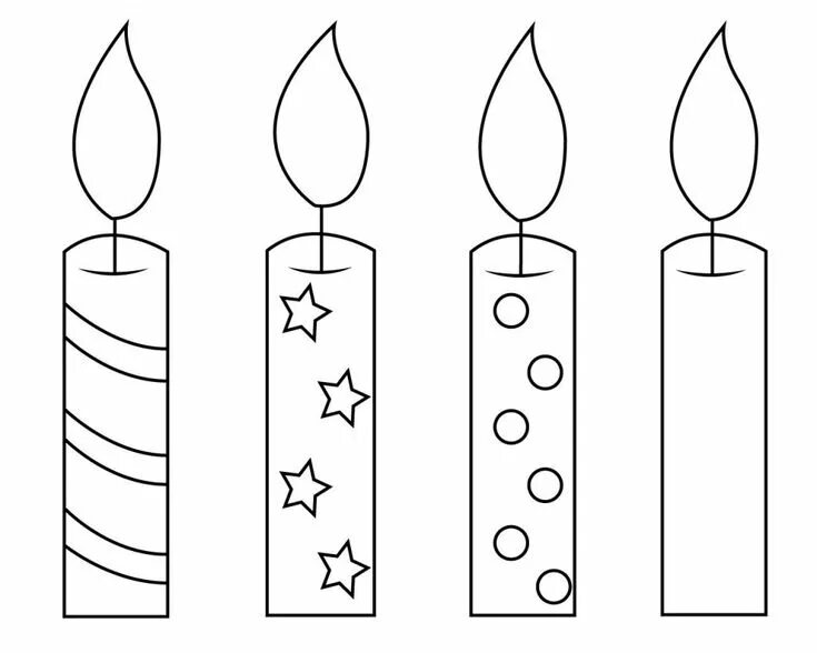 Шаблон свечи памяти для вырезания из бумаги Candle coloring sheet Candle template, Colorful candles, Candle printable