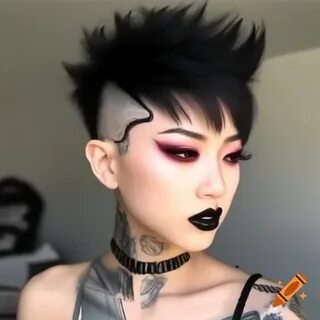 Anime Goth Girl With Piercings And Tattoos On Craiyon image and visual rela...