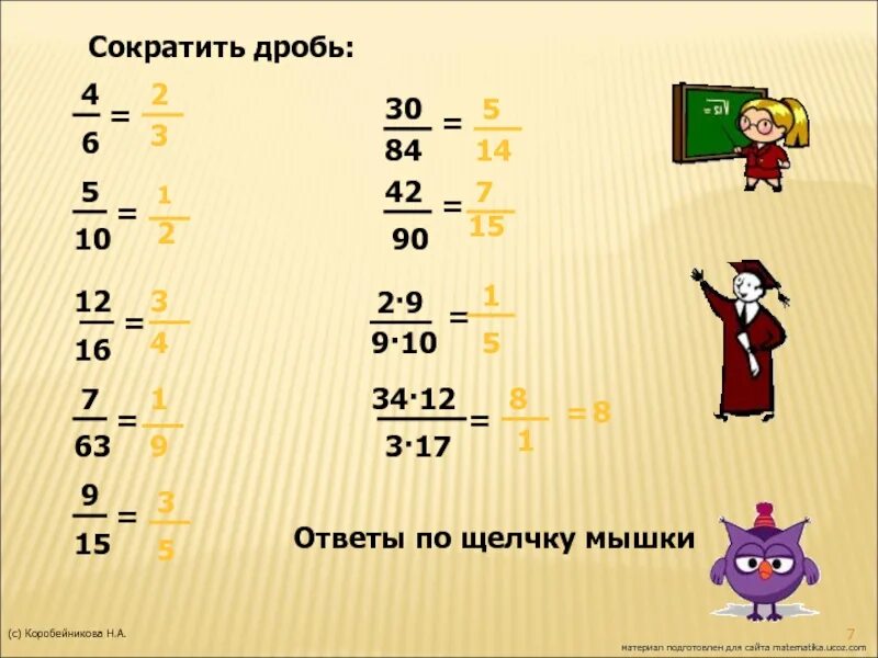 Дробь. Сокращение равных дробей. Сокращение дробей. Сокращение обыкновенных дробей.