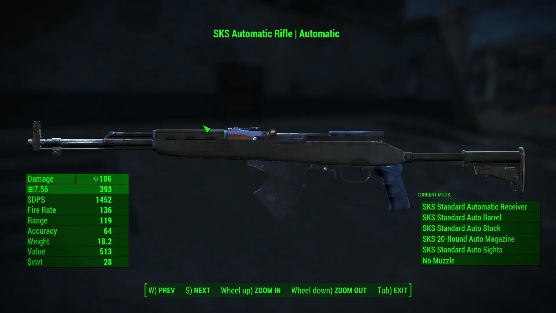 Automatic version. СКС карабин Fallout 4. Fallout 4 SKS Rifle. Fallout 4 SKS 40. Самозарядный карабин Симонова чертежи.