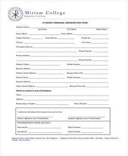 Information form