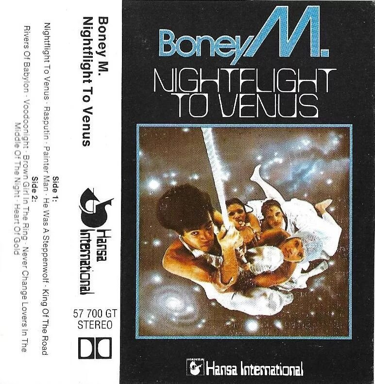 Boney m nightflight. Boney m кассета. Boney m Hits кассета. Boney m аудиокассеты обложки альбомов. Boney m Nightflight to Venus 1978.