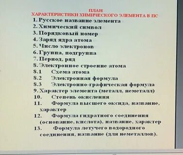Характеристика элемента натрий по плану
