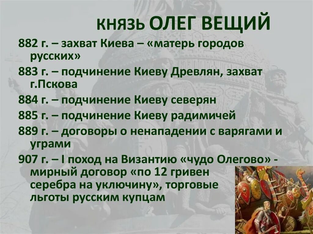 Поход олега в каком году. Деятельность князя Олега кратко. Походы князя Олега Вещего.