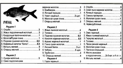 Рецепт приманки