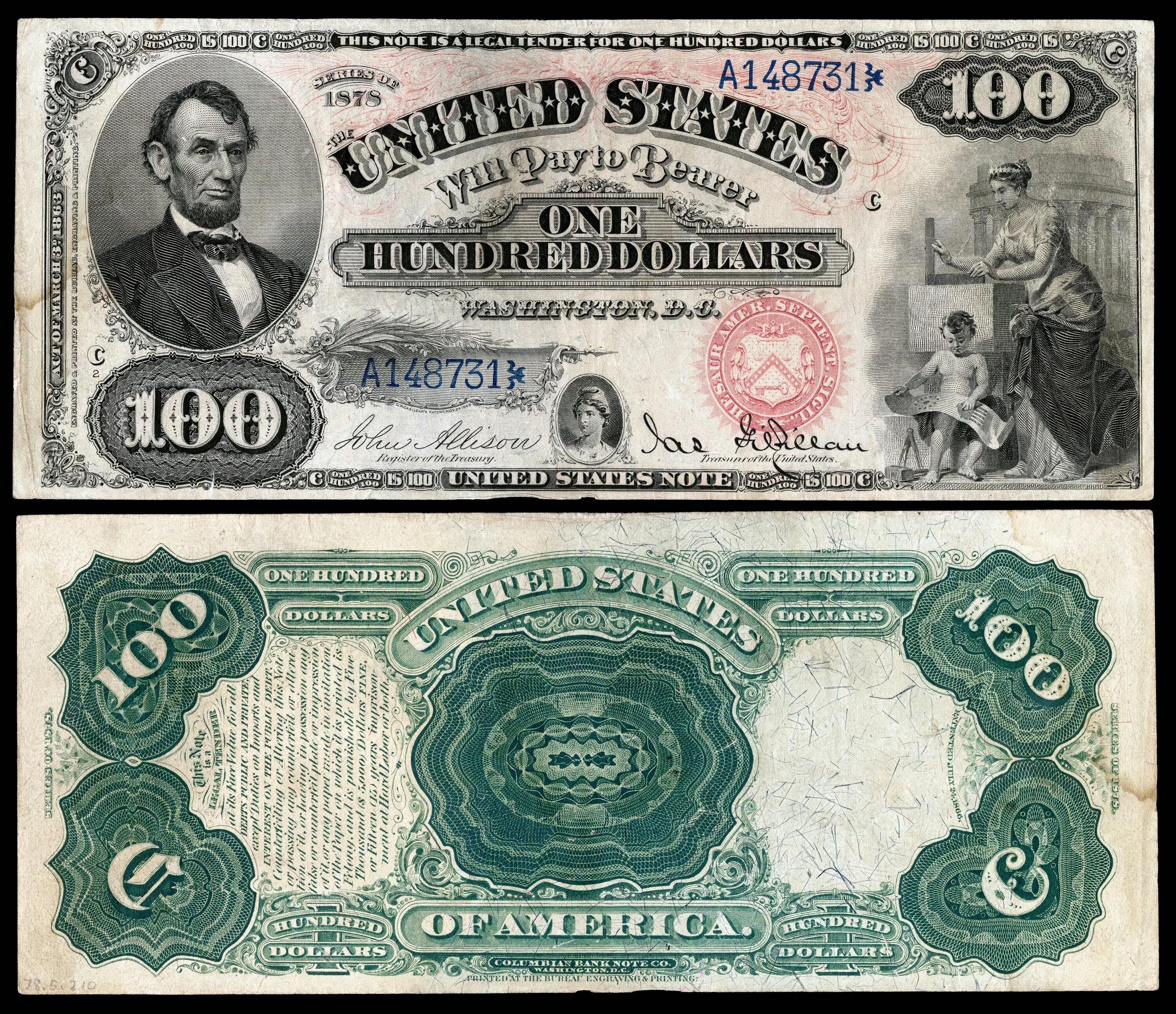 Купюры доллара старого образца. Эволюция 100 долларовой купюры. Американские банкноты. Банкноты США 19 века. Банкнота 100 долларов.