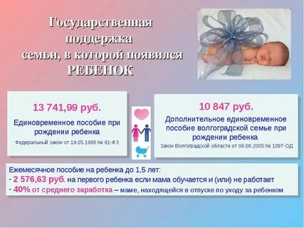 Пособие на ребенка волгоградская область
