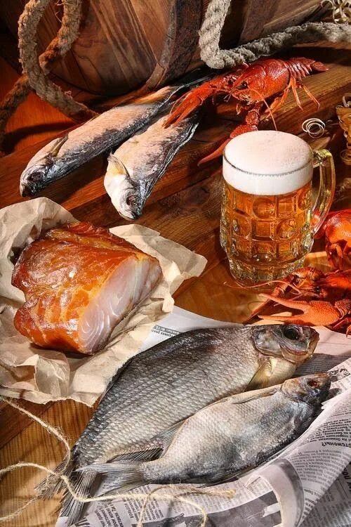 Скачать обои сеть, доски, пиво, рыба, нож, кружка, банка, Сергей Фунтовой, разде