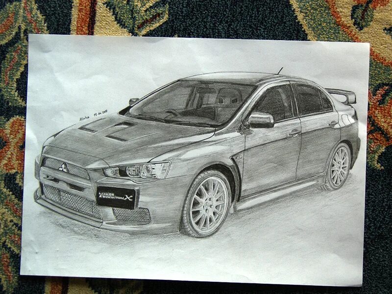 X 10 рисунок. Mitsubishi Lancer Evolution x карандаш. Лансер Эволюшн нарисовать. Лансер Эво карандашом. Mitsubishi Lancer Evolution x рисунок.