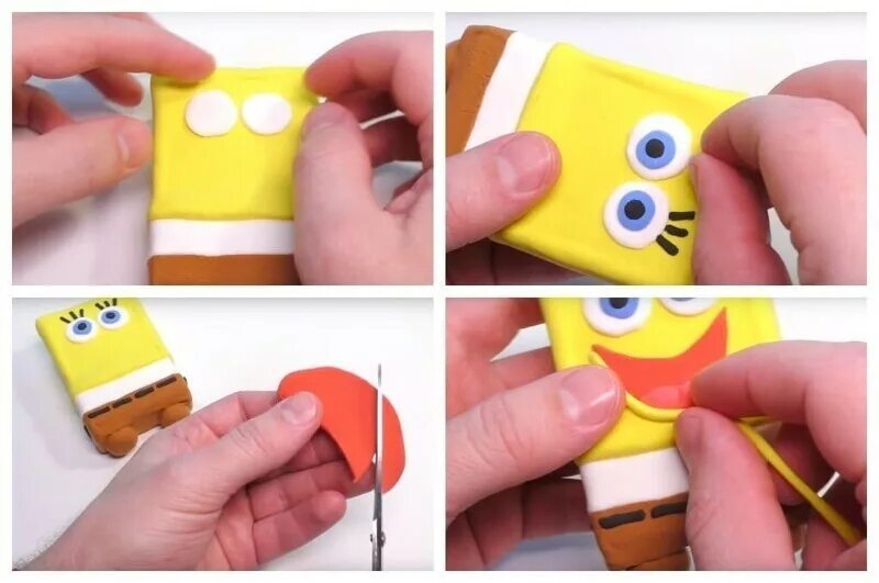 Губка боб из пластилина фото Crumb Avenue Clay diy projects, Cake topper tutorial, Spongebob cake