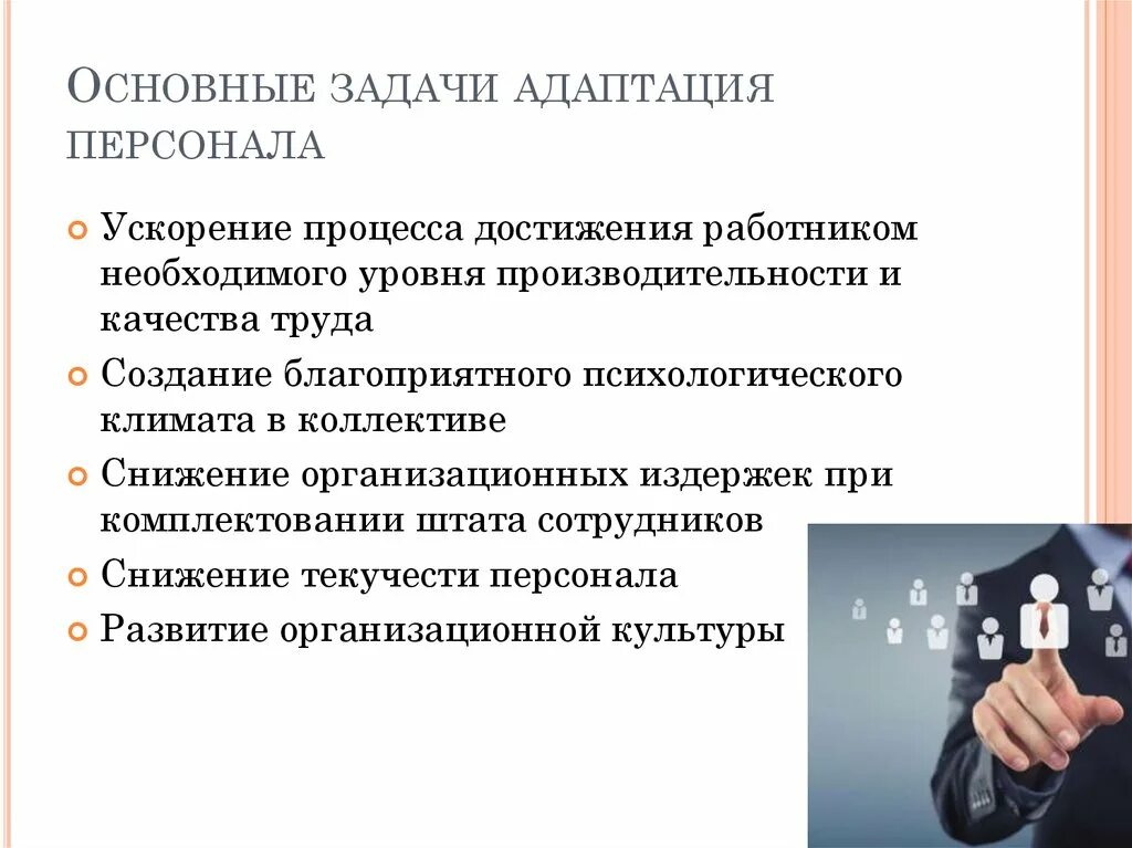 Примеры адаптации в организации. Задачи адаптации персонала. Основные задачи адаптации персонала. Задачи процесса адаптации. Цель системы адаптации персонала.