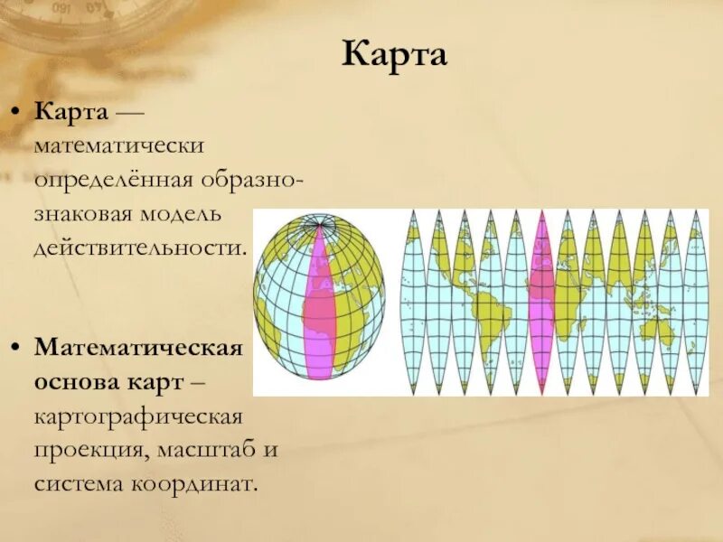 Математическая основа карт. Картографические проекции. Карта и ее математическая основа. Математическая основа карты это.