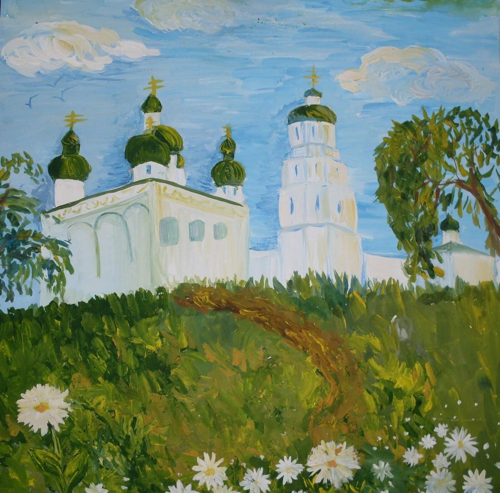 «Церковь земная и Небесная» Лебедев. Рисунки на православную тему для детей. Православная живопись.