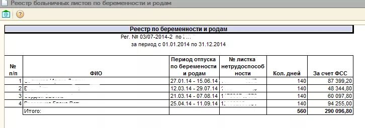 Реестр больничных листов. Реестр пособий по беременности и родам. реестр в фсс на пособие при рождении ребенка.