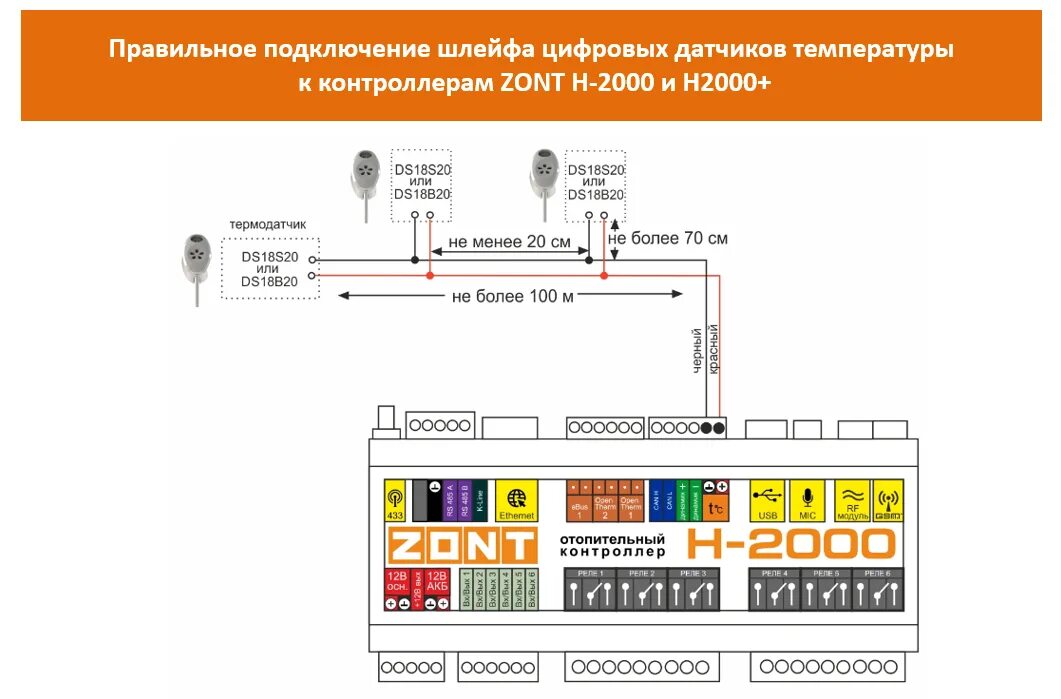 Zont 2000 схема подключения. Zont h1 подключить датчик температуры. Zont h2000+ датчики температуры схема. Датчик температуры ds18s20 схема подключения.