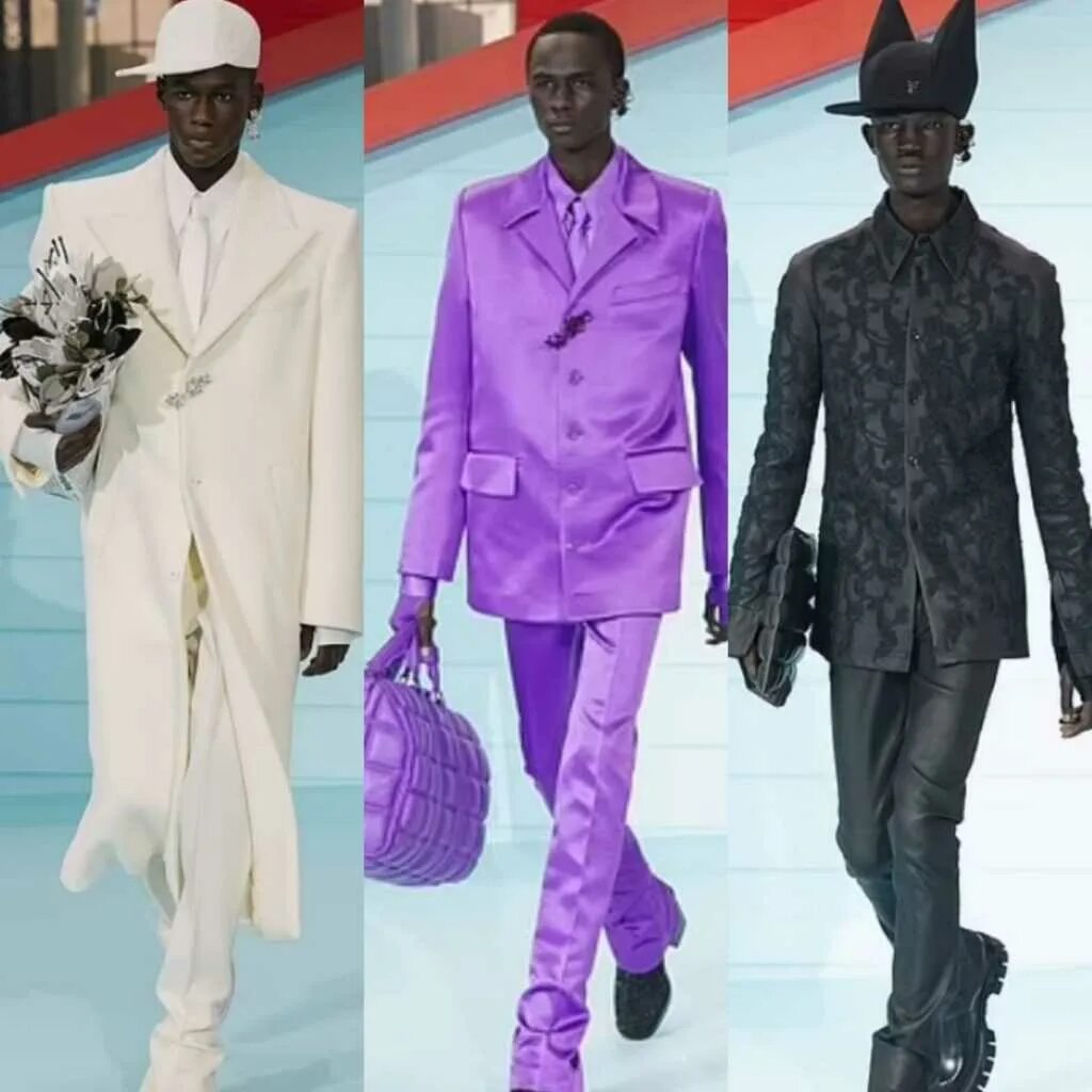 Галстуки-ленты, бахрома-дождик и очень много страз: мужской показ Gucci от Сабат