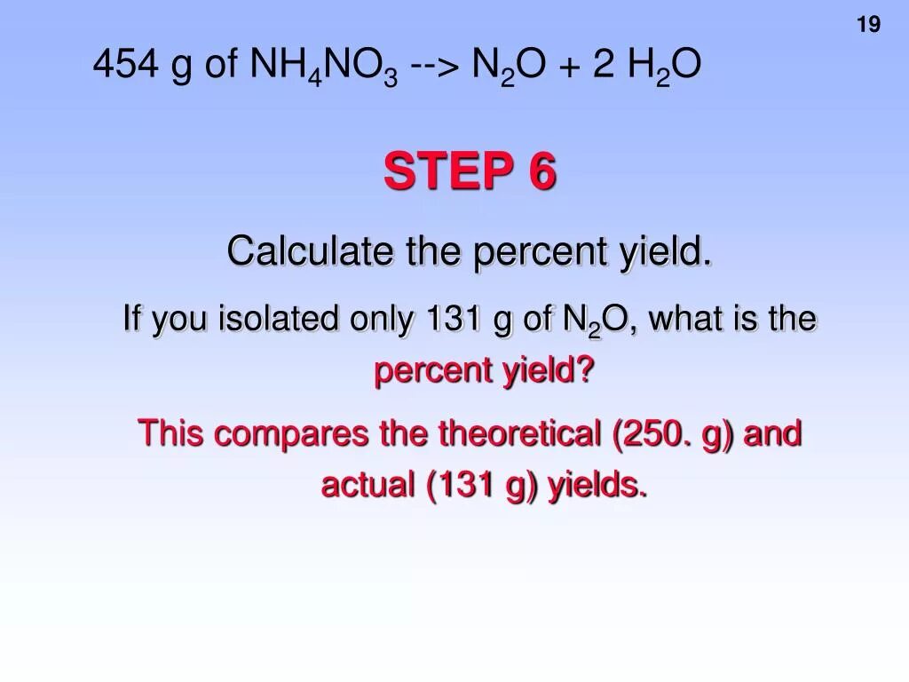 Nh4no3 t 60-70. Percent deprotonation. 146g of HCI. Compounding percent.