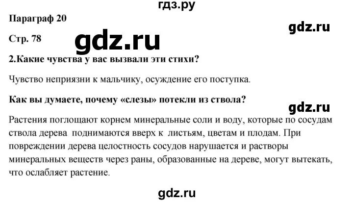 Конспект по биологии 5 класс параграф 20