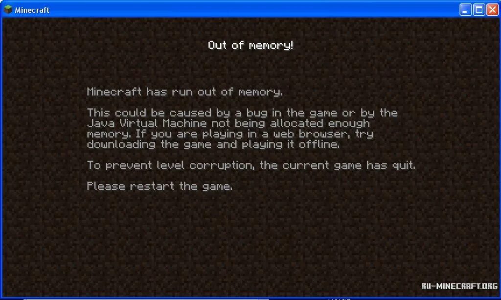 Ошибка выделения памяти. Ошибка в МАЙНКРАФТЕ. Ошибка МАЙНКРАФТА. Ошибка майнкрафт Error. Minecraft out of Memory.
