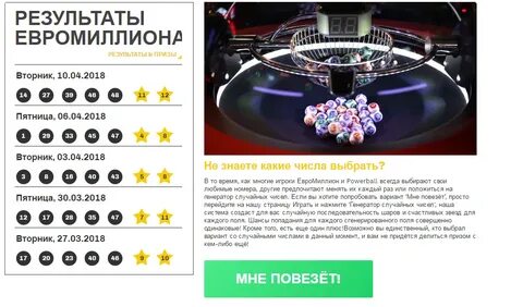Евромиллион результаты